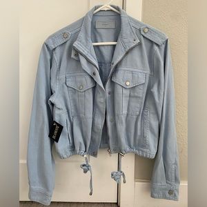 Blank NYC Cropped Denim Utility Jacket Size S